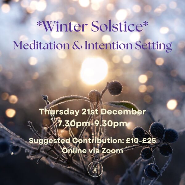 Graphic representing Winter Solstice mediation event